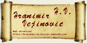 Hranimir Vejinović vizit kartica